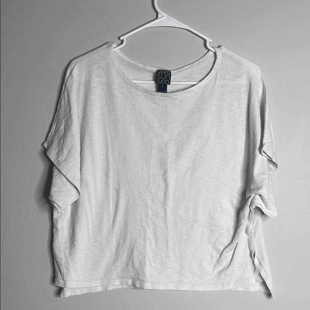 Clara Sun Woo White Boxy Short Sleeve T-Shirt